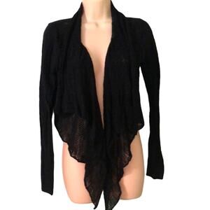 Converse One Star Black Draped Cardigan Women's Size XS Cropped Y2K